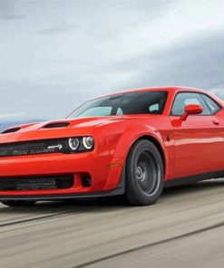 Fast Red Dodge Challenger Scat Diamond Painting