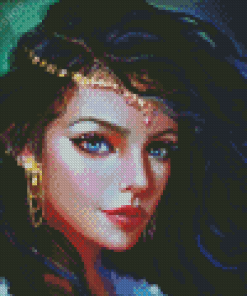 Gorgeous Lady With Black Hair Diamond Painting