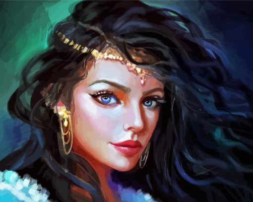 Gorgeous Lady With Black Hair Diamond Painting