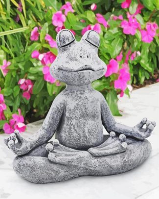 Grey Yoga Frog Diamond Painting