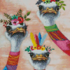 Three Ostriches Diamond Painting