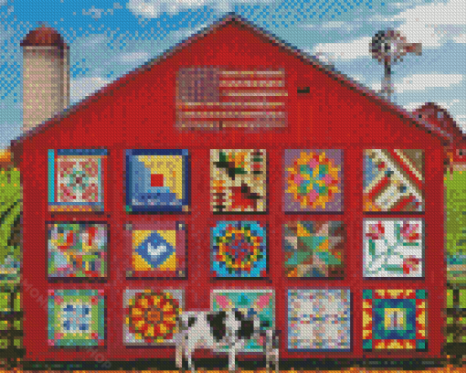 Barn With Quilts Diamond Painting