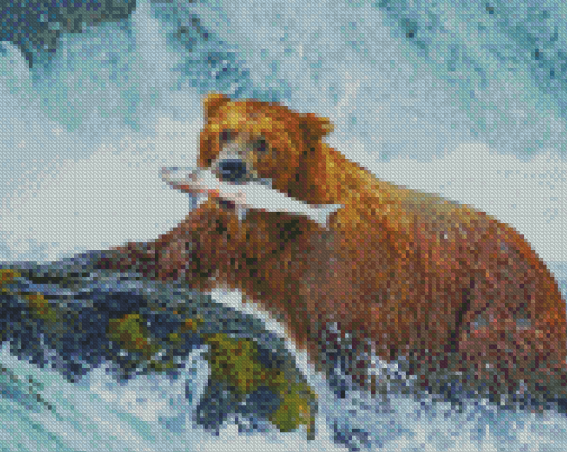 Bear Fishing Diamond Painting