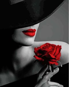 Black And White Woman And Rose Diamond Painting