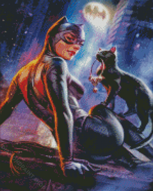 Cat And Catwoman Diamond Painting