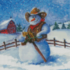 Cowboy Snowman Christmas Diamond Painting