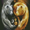 Gold And Silver Bears Yin And Yang Diamond Painting
