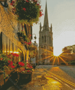 Louth Church View At Sunset Diamond Painting