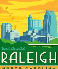 Raleigh North Carolina Poster Diamond Painting