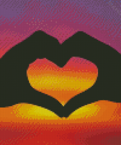 Sunset And Heart Diamond Painting