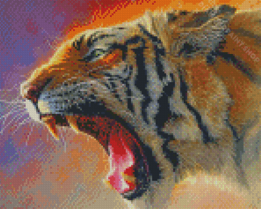 Tiger Roaring Diamond Painting