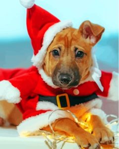Aesthetic Christmas Dog Diamond Painting