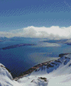 Akureyri Snowy Landscape Diamond Painting