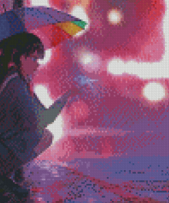 Anime Girl With Rain Diamond Painting
