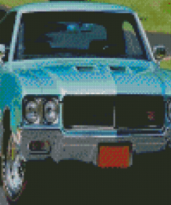 Blue 70s Car Diamond Painting