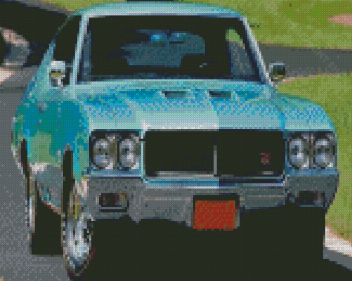 Blue 70s Car Diamond Painting