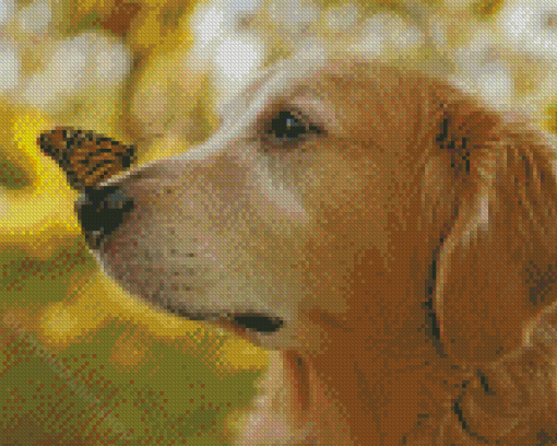Cute Dog Butterfly Diamond Painting