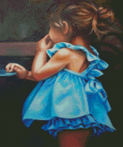 Cute Girl In Blue Diamond Painting