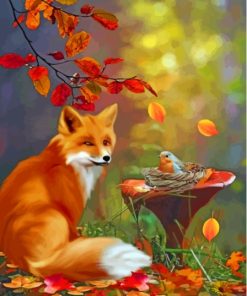 Fox And Bird Diamond Painting