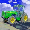 Green Farm Tractor Diamond Painting