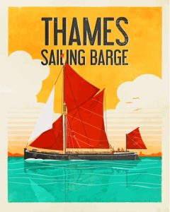 Thames Sailing Barge Poster Diamond Painting
