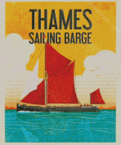 Thames Sailing Barge Poster Diamond Painting
