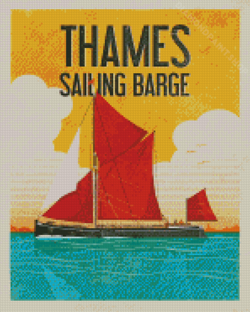 Thames Sailing Barge Poster Diamond Painting