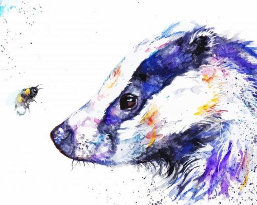 Badger Abstract With Bee Diamond Painting