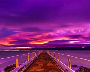Aesthetic Purple Sunset Diamond Painting