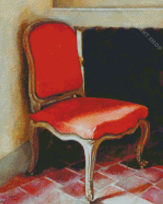 Antique Chair In Red Diamond Painting