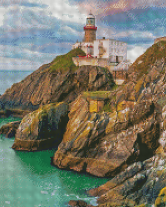 Baily Lighthouse Ireland Landscape Diamond Painting