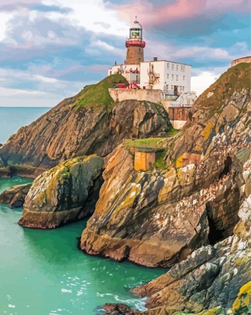 Baily Lighthouse Ireland Landscape Diamond Painting