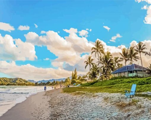 Beautiful Beach In Kailua Kona Diamond Painting