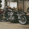 Black Harley 72 Motorbike Diamond Painting