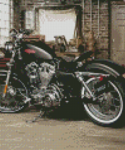 Black Harley 72 Motorbike Diamond Painting