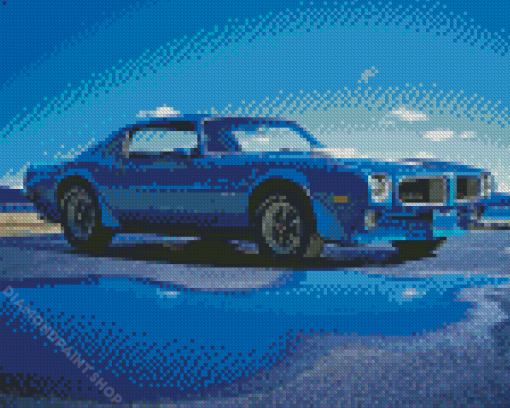 Blue 1970 Firebird Pontic Car Diamond Painting