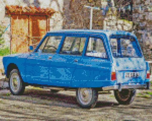 Blue Citroen Ami 8 Car Diamond Painting