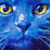 Blue Abstract Cat Art Diamond Painting