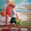 Children On Beach Diamond Painting