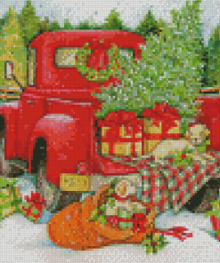Christmas Truck Diamond Painting