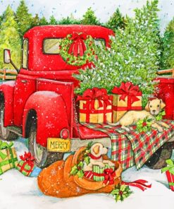 Christmas Truck Diamond Painting
