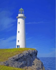 Cliffs With White Lighthouse Diamond Painting