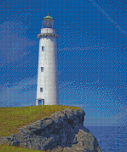 Cliffs With White Lighthouse Diamond Painting