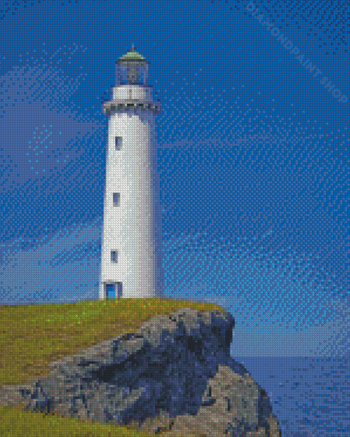 Cliffs With White Lighthouse Diamond Painting