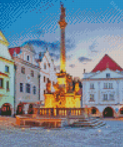 Czech Republic Cesky Krumlov Old Town Square Diamond Painting