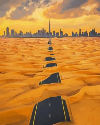 Dubai Desert Road Diamond Painting