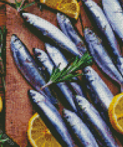 Fresh Sardines And Limes Diamond Painting