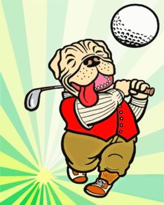 Golf Dog Art Diamond Painting