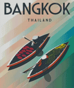 Illustration Bangkok Floating Market Diamond Painting