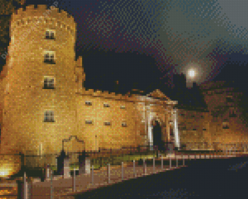 Kilkenny Castle At Night Diamond Painting